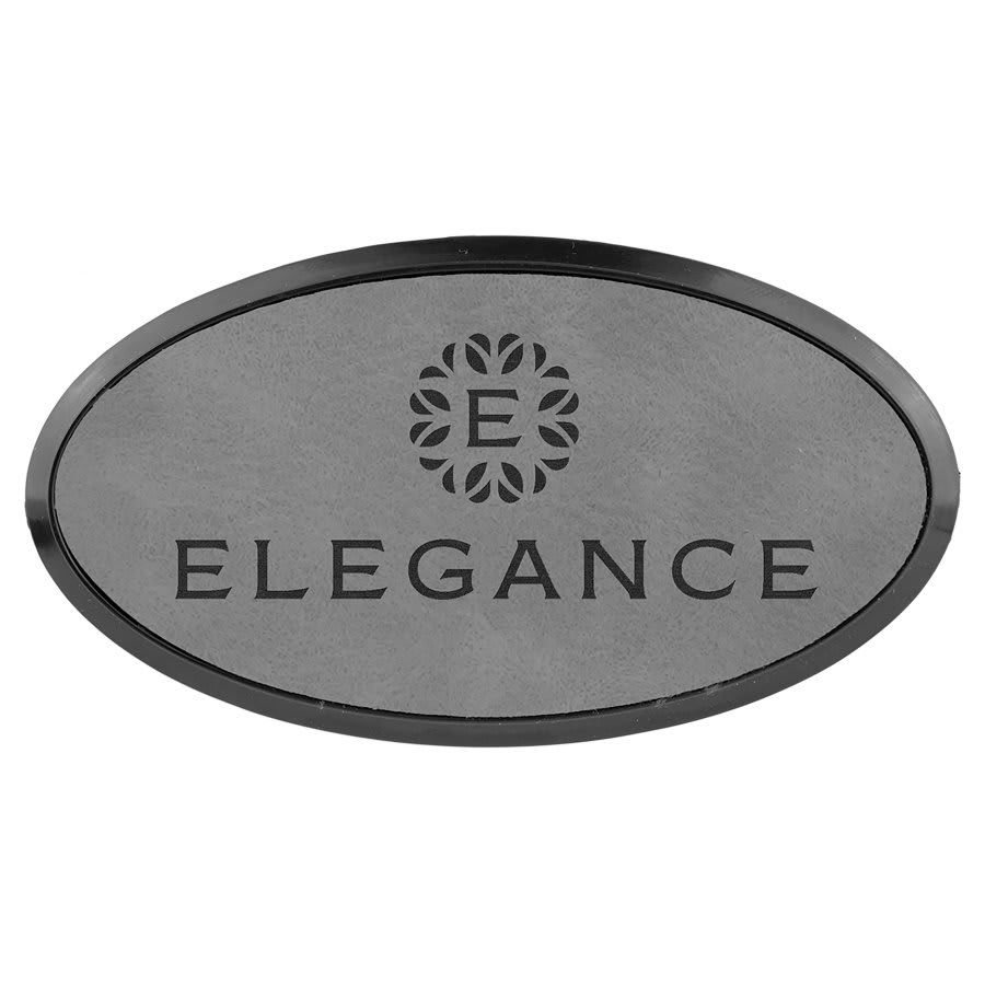 3" x 1.5" Leatherette Oval Badge & Frame
