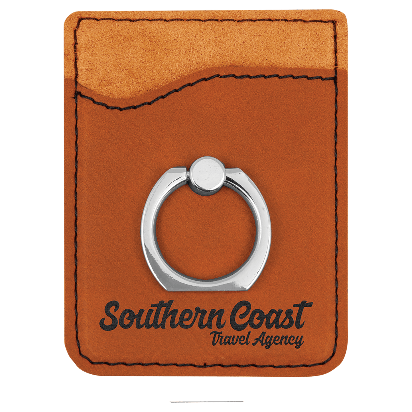 Leatherette Phone Wallet with Ring