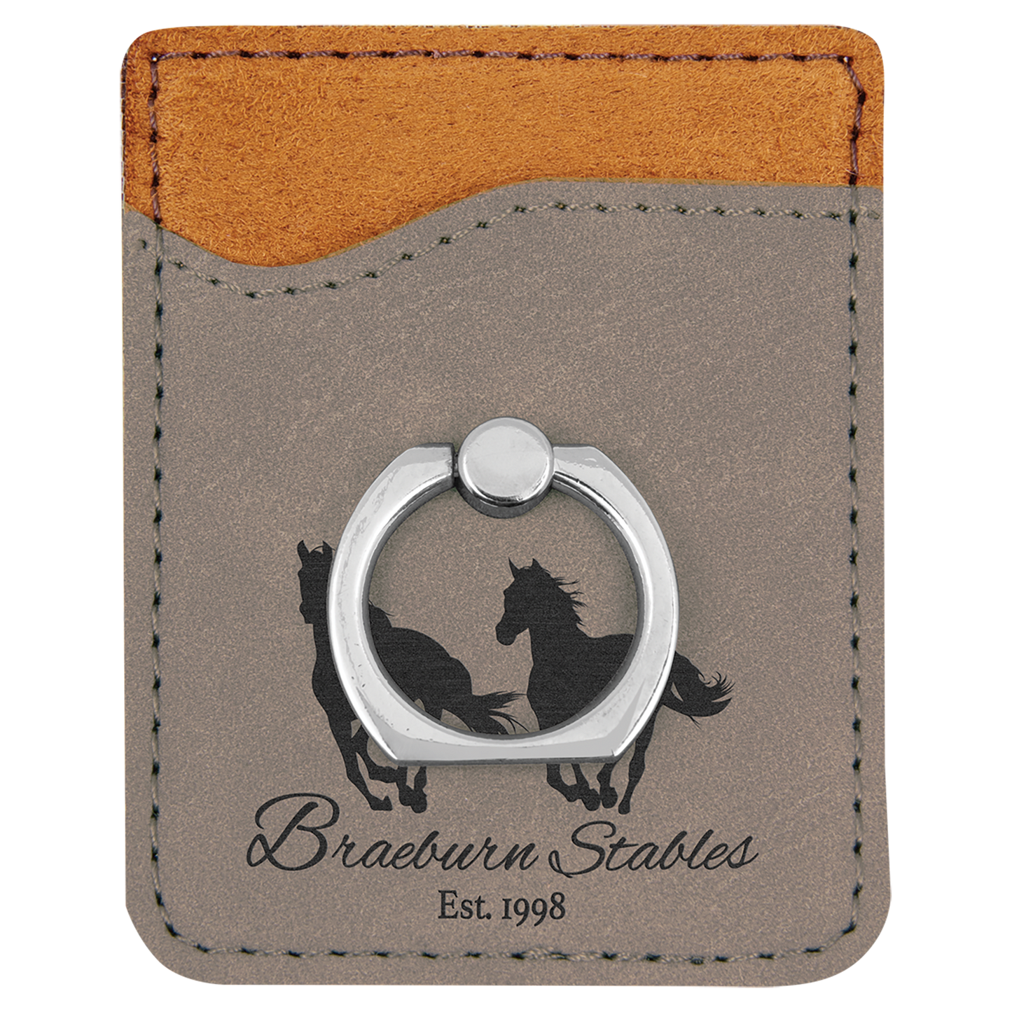 Leatherette Phone Wallet with Ring
