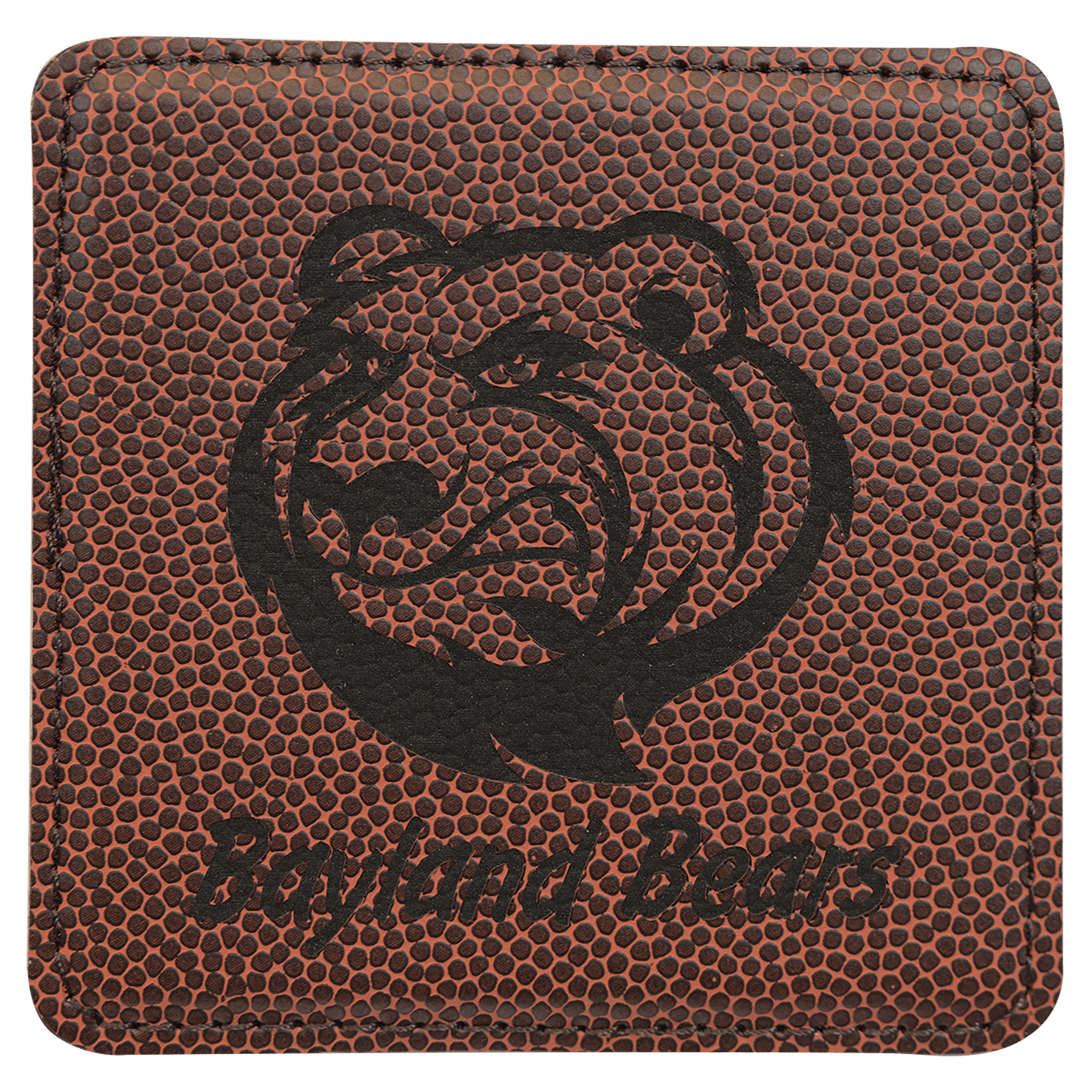 4" Square Football Leatherette Coaster