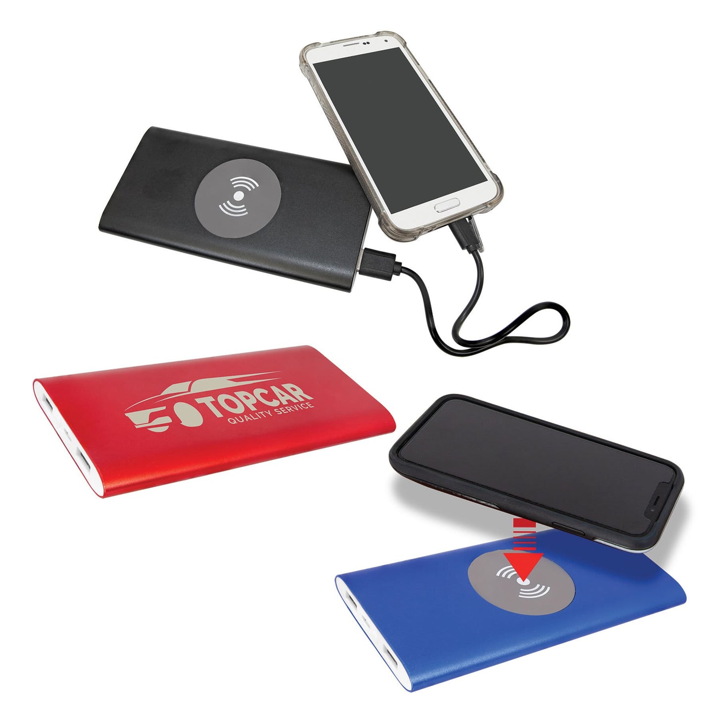 8000 mAh Power Bank & Wireless Anodized Aluminum Charger