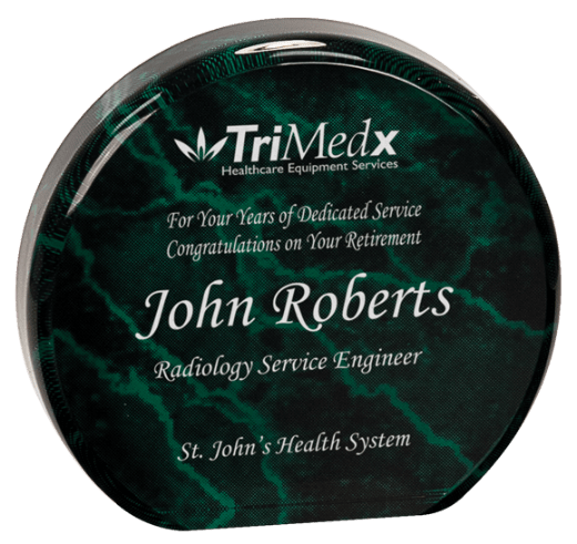 Green Marble Acrylic Circle