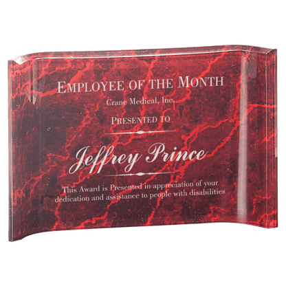 Red Marbleized Acrylic Crescent