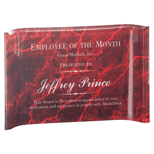 Red Marbleized Acrylic Crescent