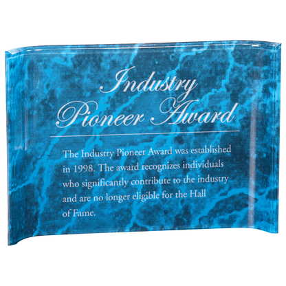 Blue Marbleized Acrylic Crescent