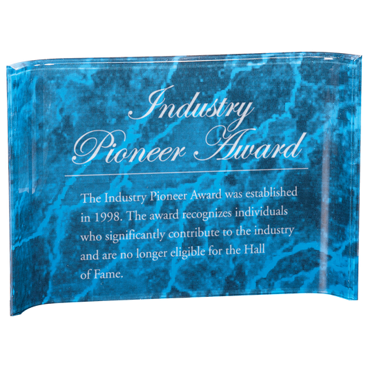 Blue Marbleized Acrylic Crescent