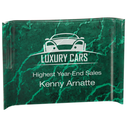Green Marbleized Acrylic Crescent