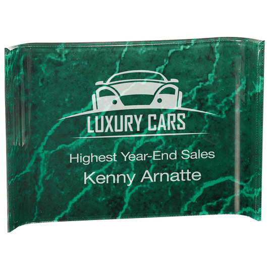 Green Marbleized Acrylic Crescent