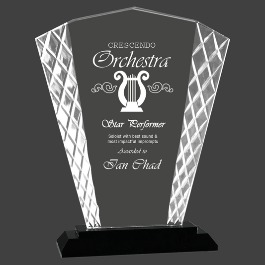 Fan Accent Glass On Black Base