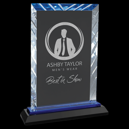 Rectangle Accent Glass On Blue Base