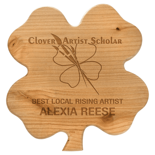 9.75" x 10.25" Alder Clover Plaque