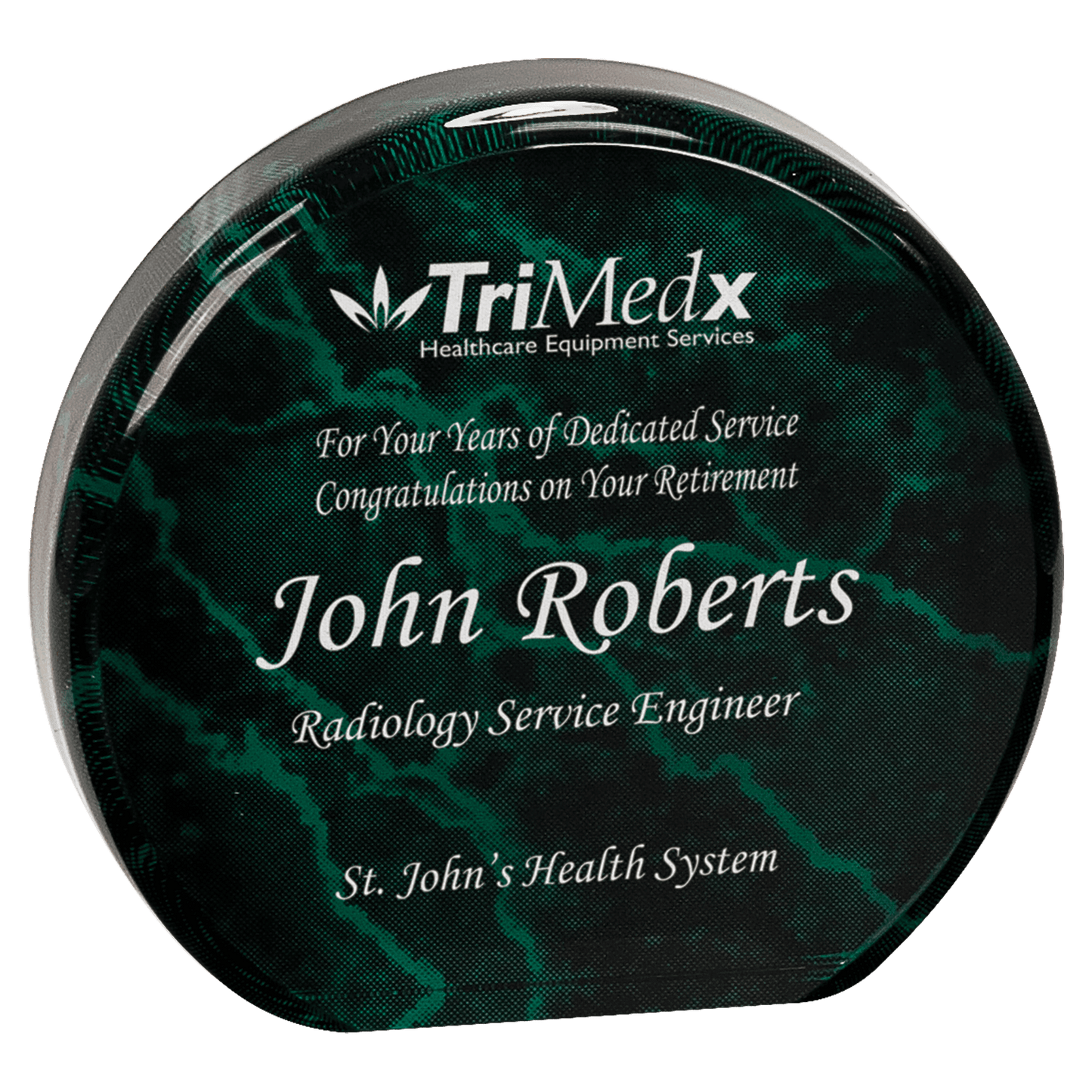 Green Marble Acrylic Circle