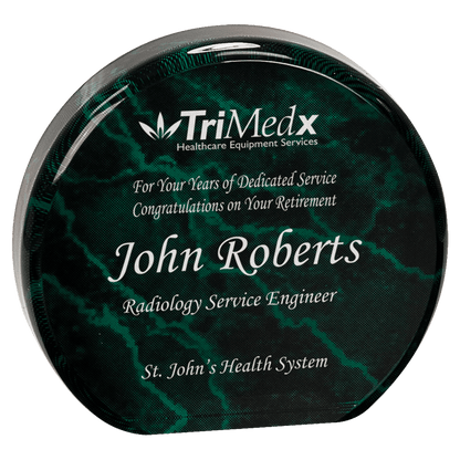 Green Marble Acrylic Circle