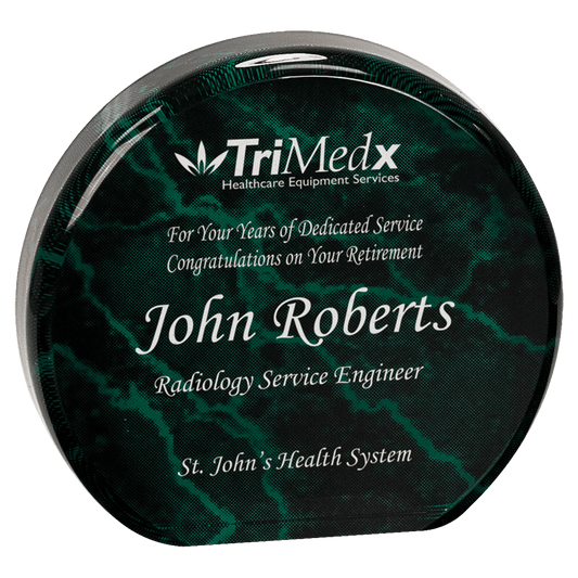 Green Marble Acrylic Circle