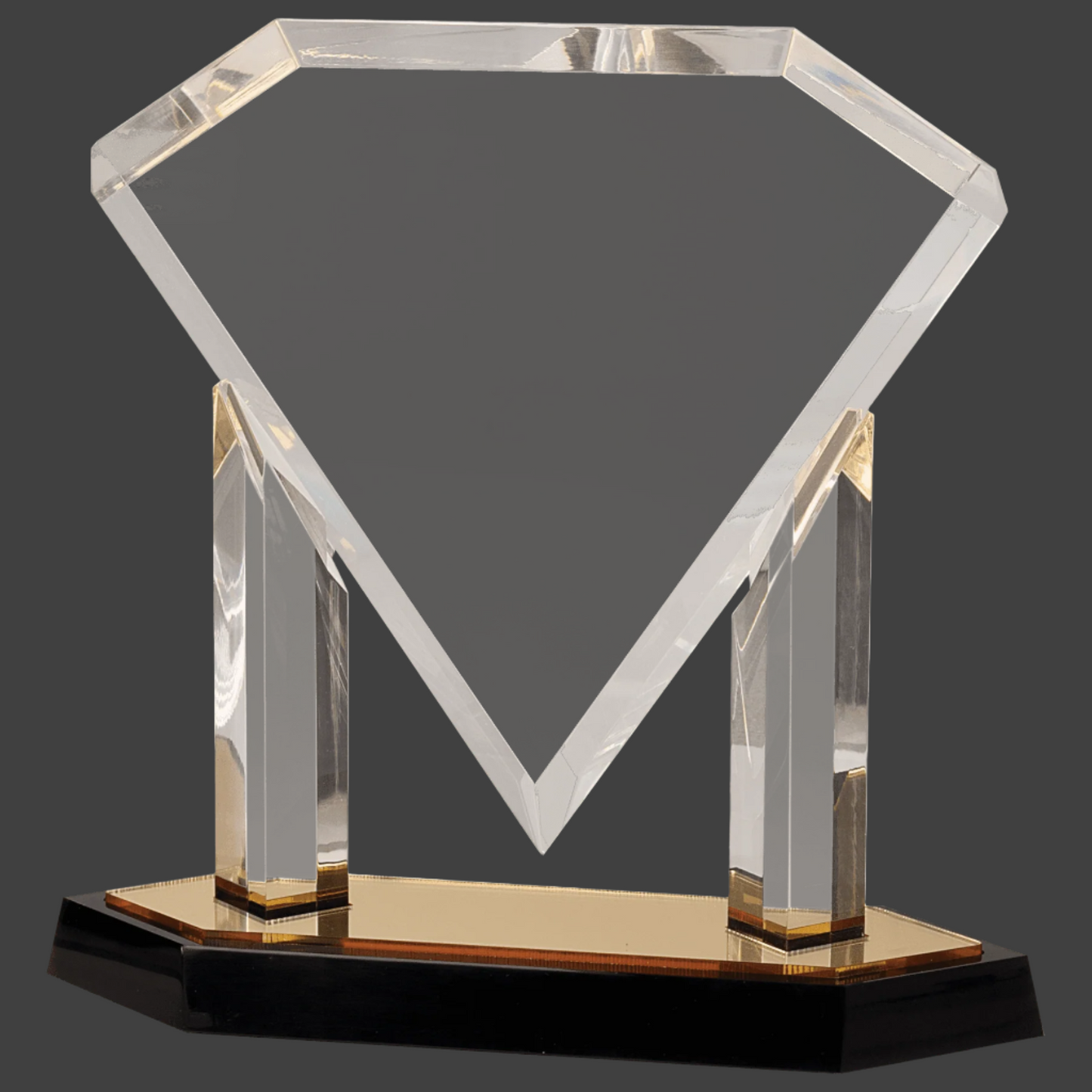 Gold Floating Diamond Acrylic