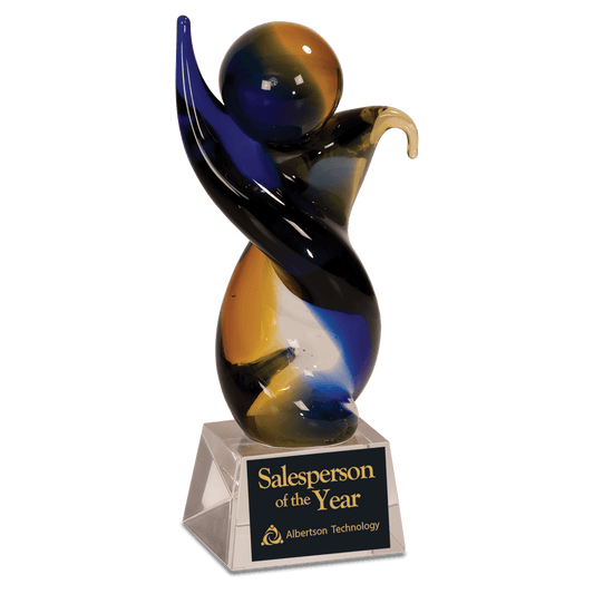 7.75" Twisted Body Art Glass