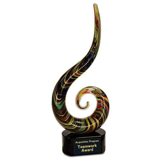 15.5" Color Swoop Art Glass