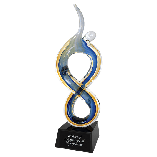 17" Solo Figure Rising Art Glass