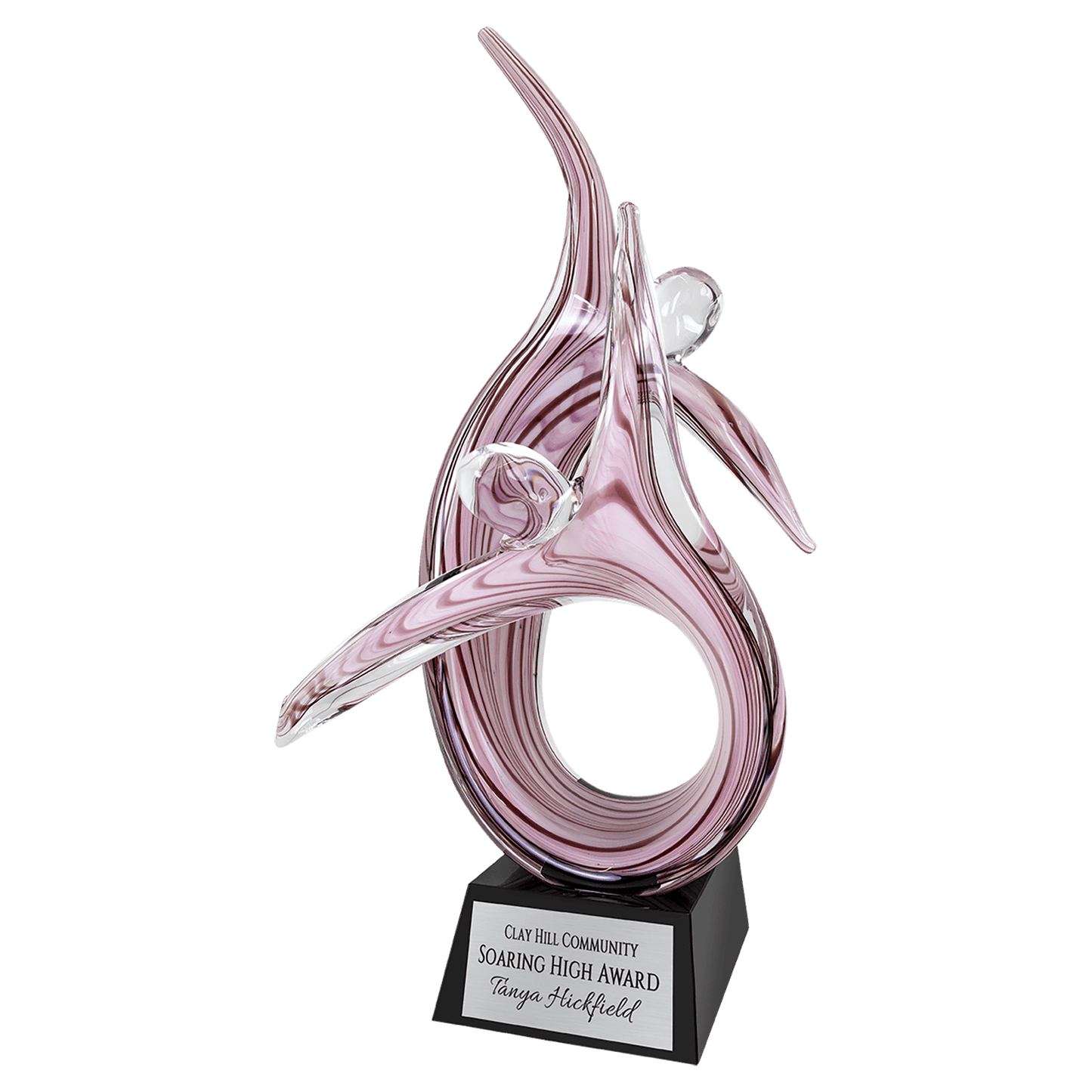 16.5" Duo Figure Rising Art Glass