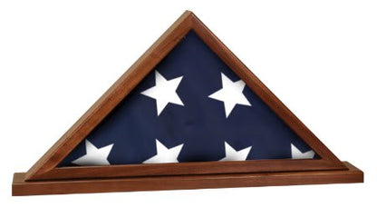 Genuine Walnut Flag Display Case with Base Attached