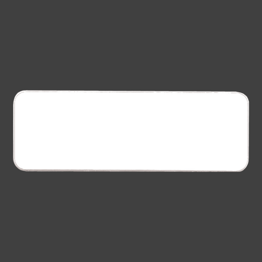 White/Black Round Corner Plastic Badge
