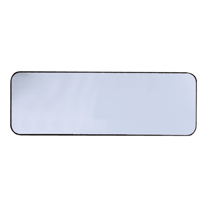 Brushed Silver/Black Round Corner Plastic Badge