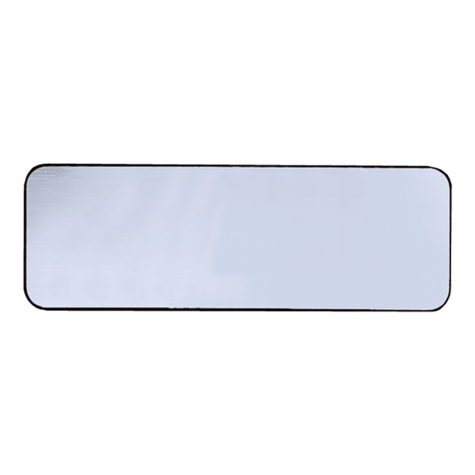 Brushed Silver/Black Round Corner Plastic Badge
