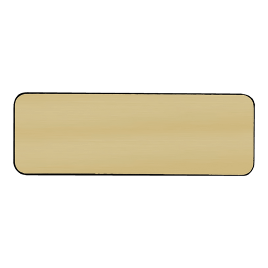 Brushed Gold/Black Round Corner Plastic Badge