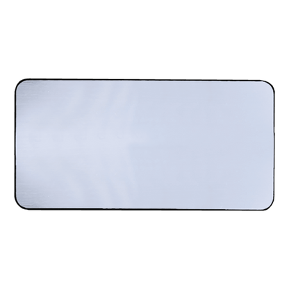 Brushed Silver/Black Round Corner Plastic Badge
