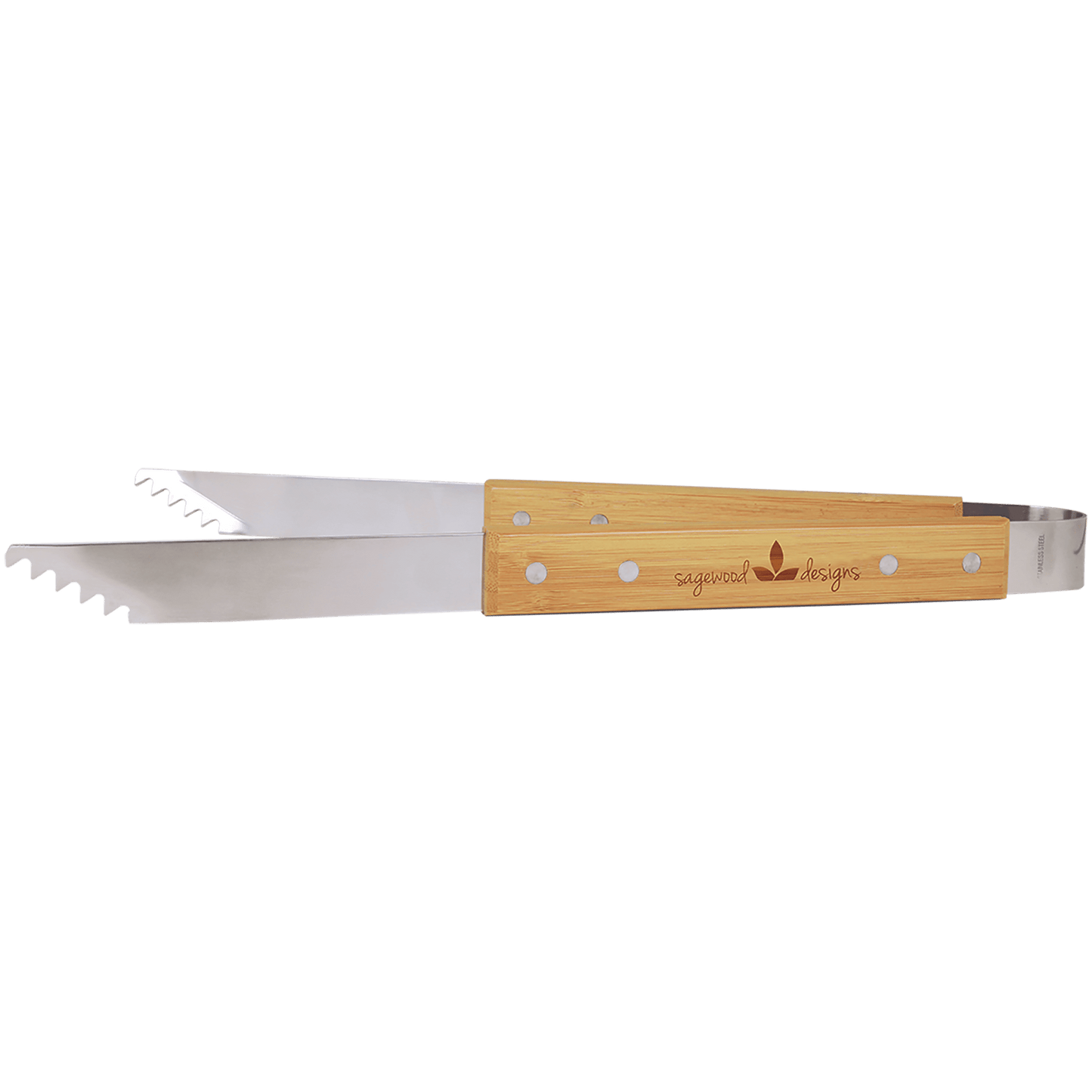 Bamboo Barbeque Tongs 14"