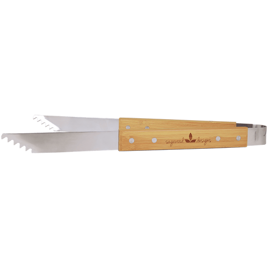 Bamboo Barbeque Tongs 14"