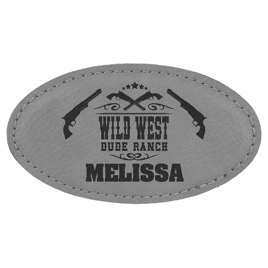 3.25" x 1.75" Leatherette Oval Badge with Magnet