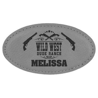 3.25" x 1.75" Leatherette Oval Badge with Magnet