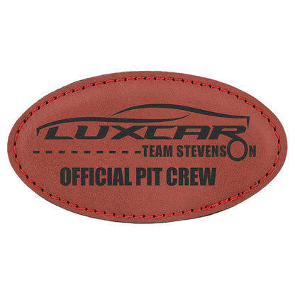 3.25" x 1.75" Leatherette Oval Badge with Magnet