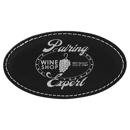 3.25" x 1.75" Leatherette Oval Badge with Magnet