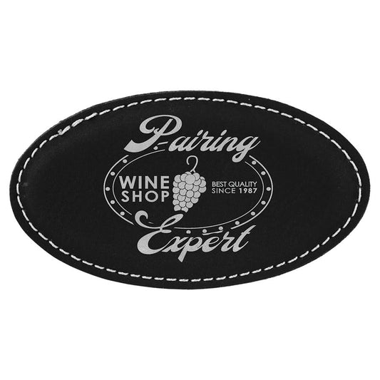 3.25" x 1.75" Leatherette Oval Badge with Magnet
