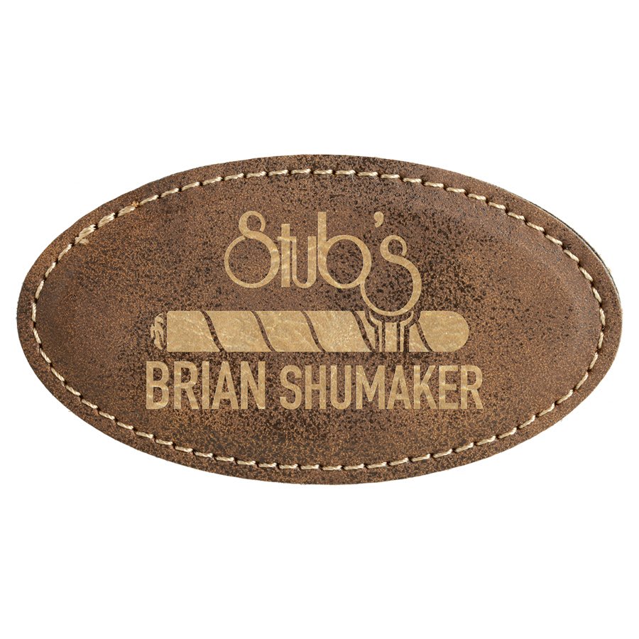 3.25" x 1.75" Leatherette Oval Badge with Magnet