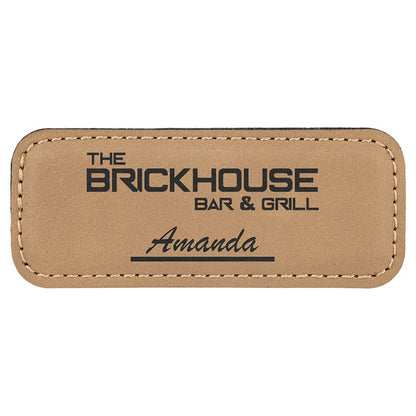 Light Brown Leatherette Badge with Magnet