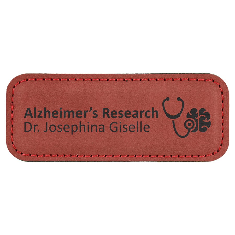 Rose Leatherette Badge with Magnet