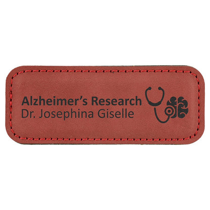 Rose Leatherette Badge with Magnet