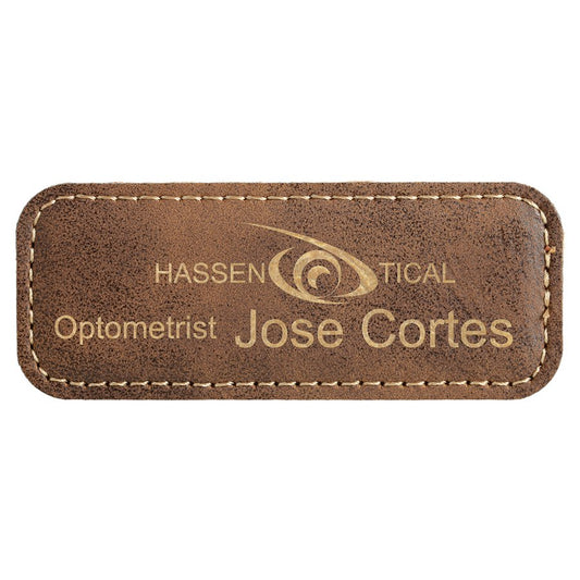 Rustic/Gold Leatherette Badge with Magnet