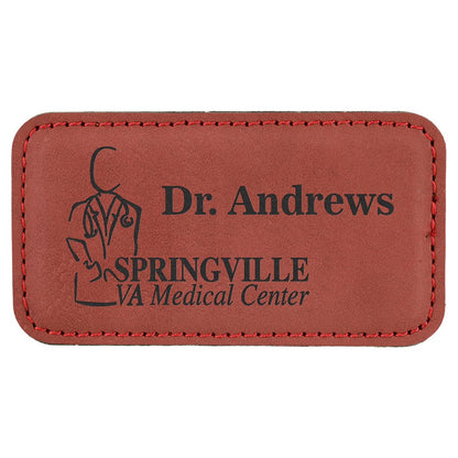 Rose Leatherette Badge with Magnet