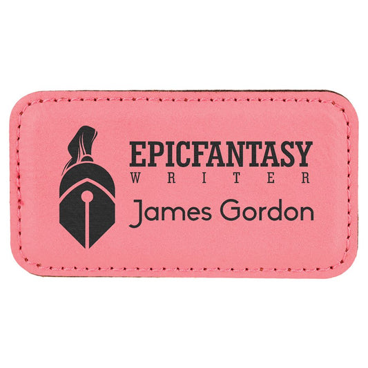 Pink Leatherette Badge with Magnet