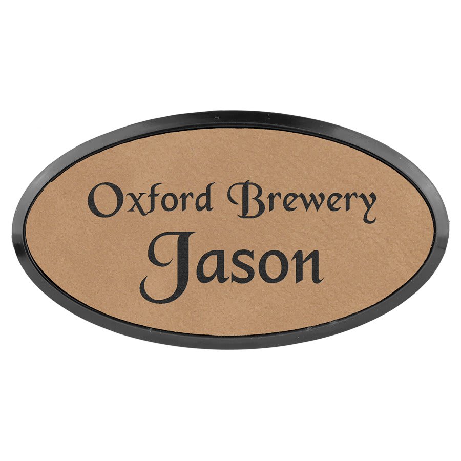 3" x 1.5" Leatherette Oval Badge & Frame