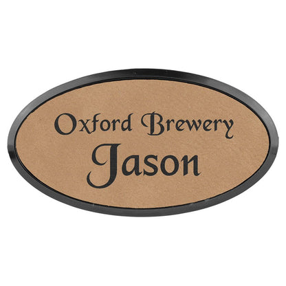 3" x 1.5" Leatherette Oval Badge & Frame