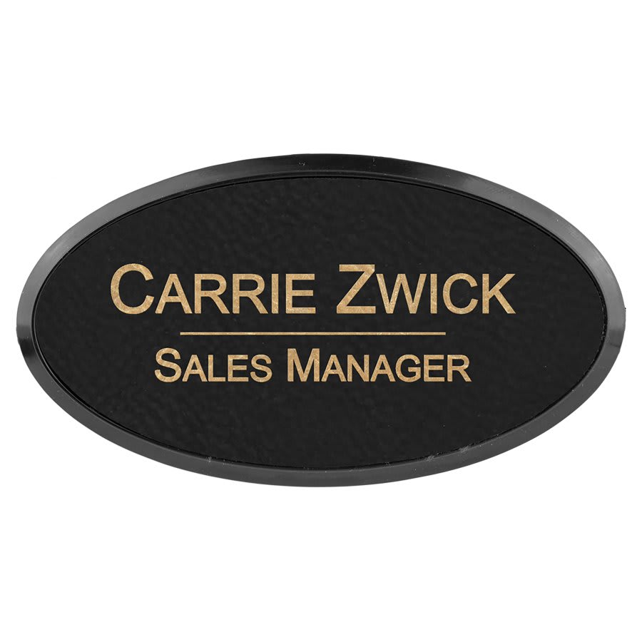 3" x 1.5" Leatherette Oval Badge & Frame