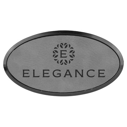 3" x 1.5" Leatherette Oval Badge & Frame
