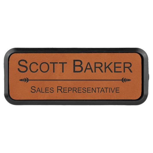 Rawhide Leatherette Round Corner Badge & Frame