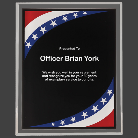 Stars & Stripes Border Clear-Plaq Acrylic