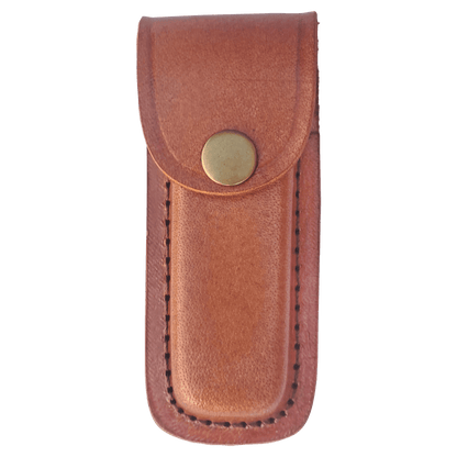 Leather Sheath with Snap Closure For Bison River Folding Knife